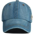thumbnail image 3 of Vintage Distressed Jean Hat, Light Acid Washed Denim, Adjustable Clip for Universal Fit, 3 of 6