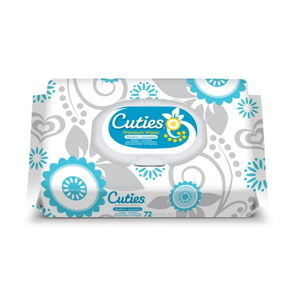 Cuties Premium Baby Wipes, Unscented Sensitive