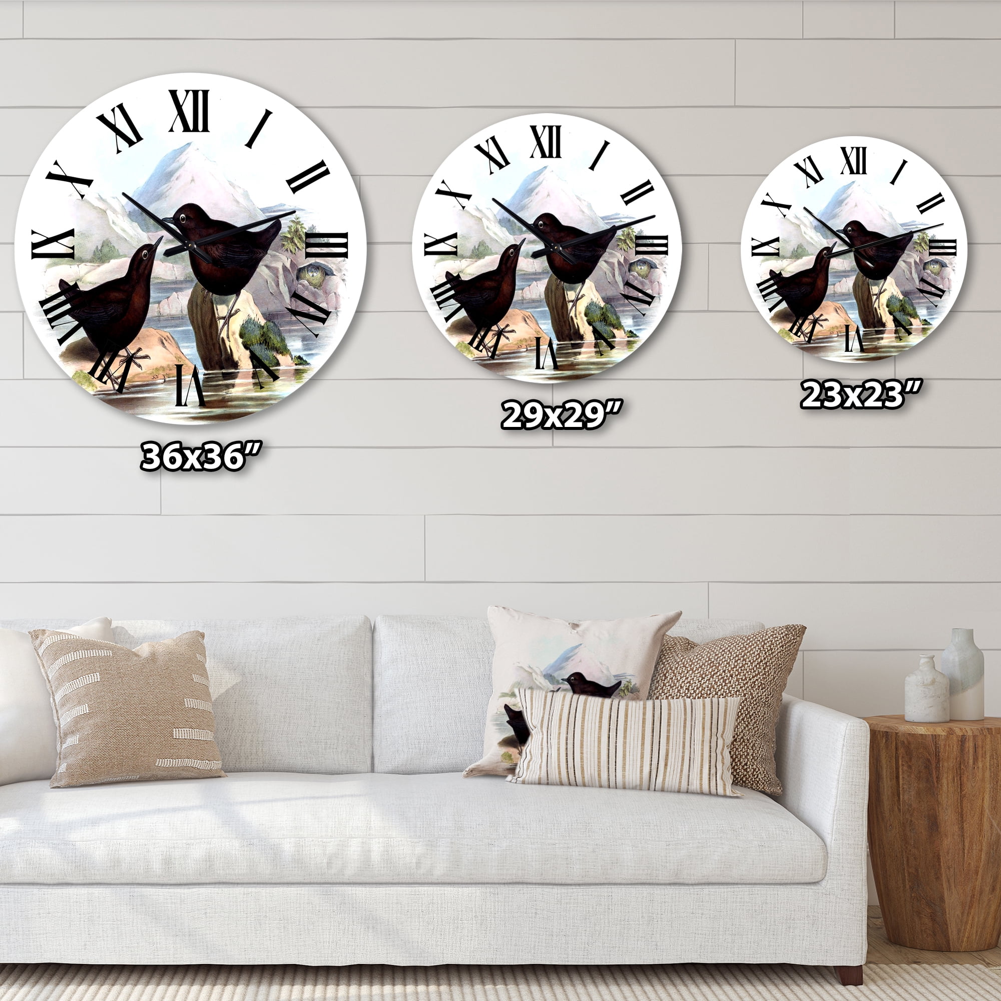 Designart 1 in Quartz Farmhouse Wall Clock
