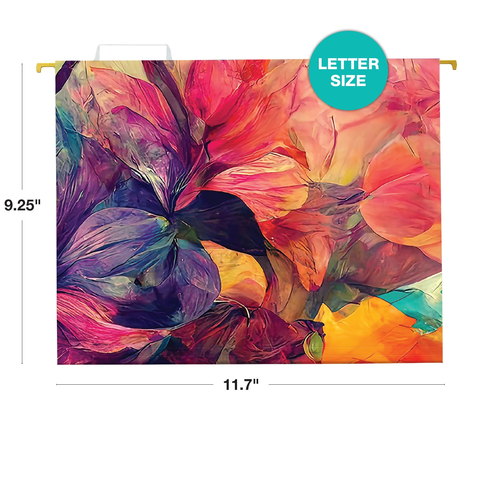 Global Printed Products Abstract Floral Letter Hanging File Folders, 12 Pack