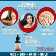 ROSEHIP SEED OIL 2 fl oz -100% Organic & Cold Pressed - Anti-Aging Moisturizing Treatment for Face, Hair, Skin & Nails, Acne Scars, Anti-Wrinkle