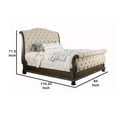 thumbnail image 5 of California King Bed with Sleigh Headboard and Footboard, Brown and Beige, 5 of 5