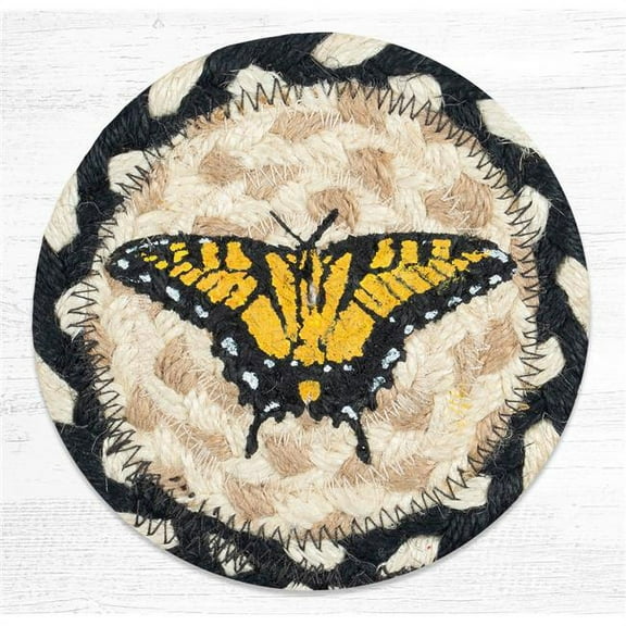 Capitol Importing 31-IC430SB 5 x 5 in. IC-430 Swallowtail Butterfly Printed Braided Coaster