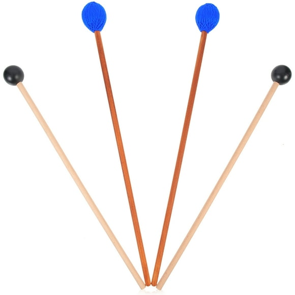 2 Pairs Marimba Mallets Yarn Marimba Mallets Rubber Mallets Sticks Percussion Sticks