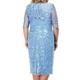 thumbnail image 3 of DYMADE Womens Wedding Party Ball Gown Short Sleeve Solid Color Slim Lace StitchingPlus Size Formal Dresses, 3 of 3