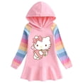thumbnail image 3 of Hello Kitty-vestido de algodón con dibujos de arcoíris para niñas, suéter con capucha de manga larga, falda de princesa, ropa para niños, primavera y otoño, 3 of 4