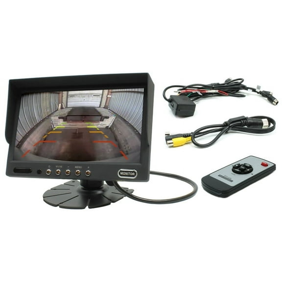 Rostra 250-8220 7" LCD monitor w Park Gridlines Auto Dim Remote control & Stand