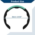 thumbnail image 4 of Funda para volante de cuero artificial PU, protector de volante de ABS para automóvil de 14.96" Negro Azul Celeste 1 Pc, 4 of 6