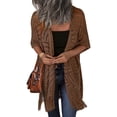 thumbnail image 5 of Zeagoo Womens Crochet Kimono Cardigan Open Front Knit Hollow Out Lightweight Cover Up with Tassel, 5 of 6