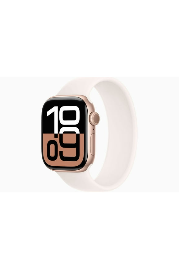 Restored Apple Watch Series 10 GPS 46mm Rose Gold Aluminium Case with Light Blush Solo Loop - Small Band (Refurbished)