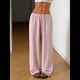 thumbnail image 4 of Pantalones Deportivos Anchos para Mujer, con Cordón, Holgados, de Cintura Alta y Sueltos, Informales Rosa XS, 4 of 9