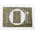 thumbnail image 1 of S4Sassy Gray Artistic Leaves Washable Printed Dining Reversible Tablemats With Napkins Set, 1 of 3