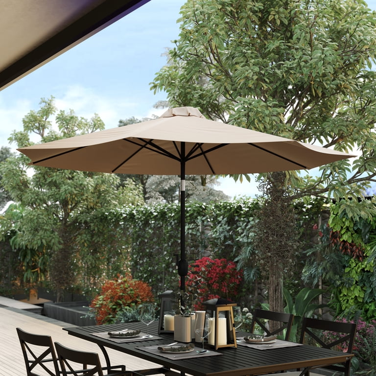 garden treasures round tan offset patio umbrella with tilt-and-crank Treasure 7.5ft Outdoor Market Umbrella Push Button Tilt White Aluminum Frame (O'bravia, Aqua) : Patio, Lawn & Garden Nature Spring Offset Swivel Patio Umbrella Flash Furniture Kona Tan 9