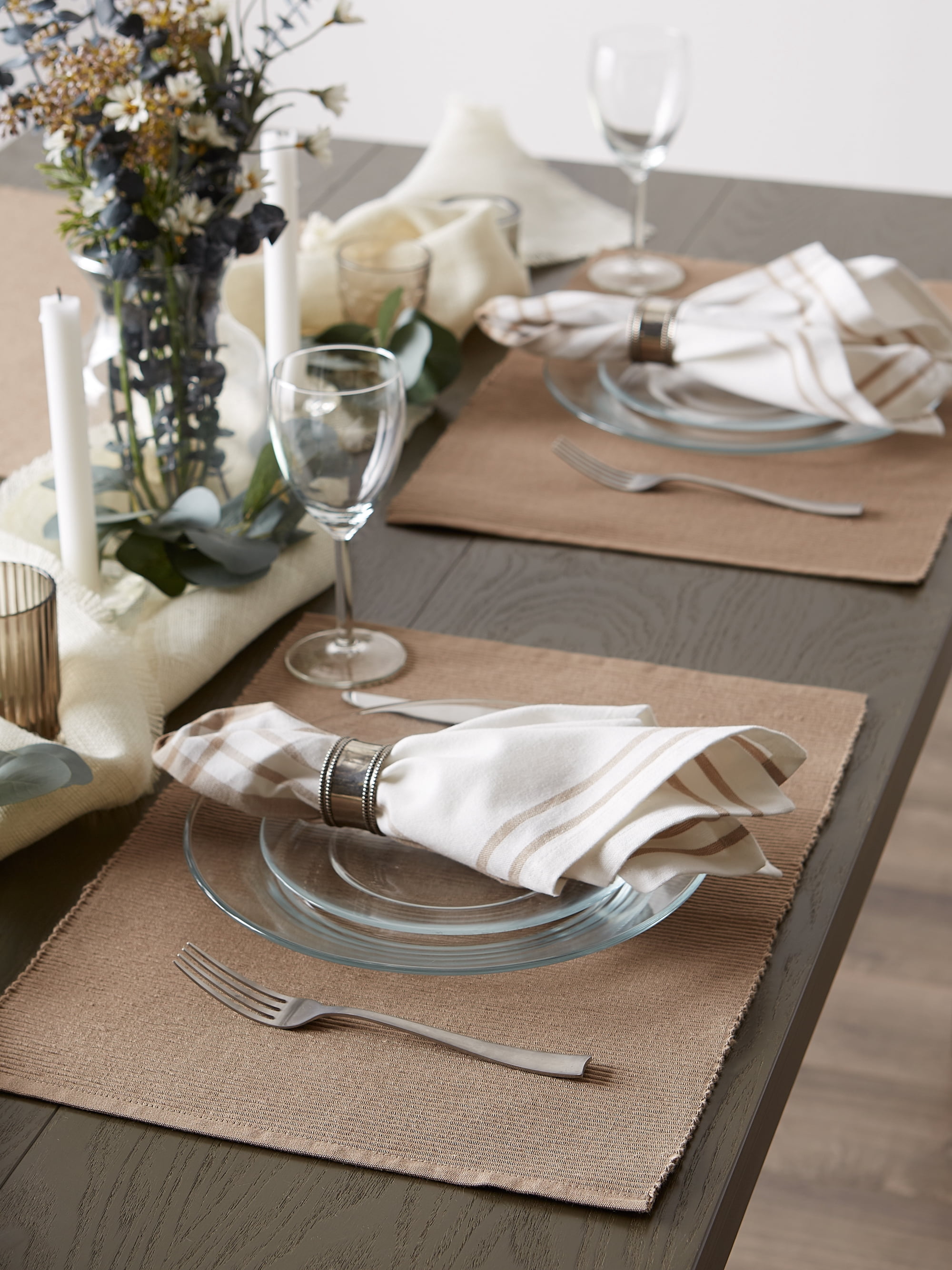 DII Ribbed Solid Placemat Set/6
