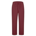 thumbnail image 4 of Dxzfnsa Women's Wide Leg Sweatpants Straight Leg Lowrise Sweat Pants Drawstring Elastic Low Waist Pants with Pockets Hiking Pants Women(Wine,S-5XL), 4 of 7