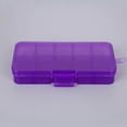 thumbnail image 3 of 10 Grid Plastic Jewelry Removable Jewelry Craft Tackles Storage Box Beads Earring Container Purple, 3 of 5