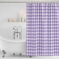 thumbnail image 4 of Purple Waterproof Fabric Shower Curtain,Country French Rustic Buffalo Plaid Modern Art Waterproof Fabric Shower Curtain for Bathroom Curtains Bathtubs Shower Curtains with 12 Hooks Small 36x78in, 4 of 8