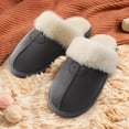 thumbnail image 4 of Pantuflas de Invierno Acogedoras y Peludas para Mujer DREAM PAIRS Gris Talla 10, 4 of 8