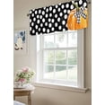 thumbnail image 4 of Thanksgiving Day Valances for Windows Bow Orange Pumpkin Fall Polka Dot Kitchen Valance Curtain Rod Pocket Small Curtains for Cafe Bathroom Laundry Basement 42" x 12", 4 of 8