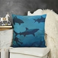 thumbnail image 2 of JRXY Pillow Cover Blue Plants Animal Silhouette Underwater Fish Various Landscape Adventure Nature Aquarium Bottom Sofa Throw Pillow Cover Decorative Pillow Case for Couch Bed Car 16x16 Inch White, 2 of 5