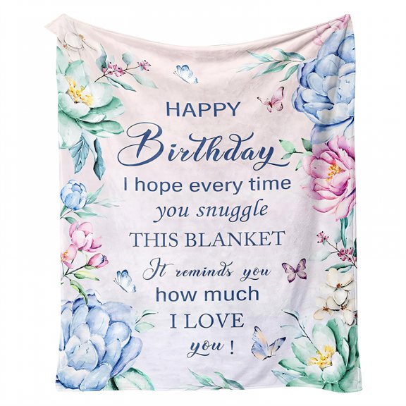 AUQ Throw Blanket,Fresh Floral Print Warm Blanket,Comfort and Style Soft Throw Blanket,Style1,100*130cm