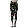 thumbnail image 5 of Fiaer black leggings woemn christmas tree plus size yoga pants slim fit trendy soft high waisted workout trousers Black L, 5 of 5