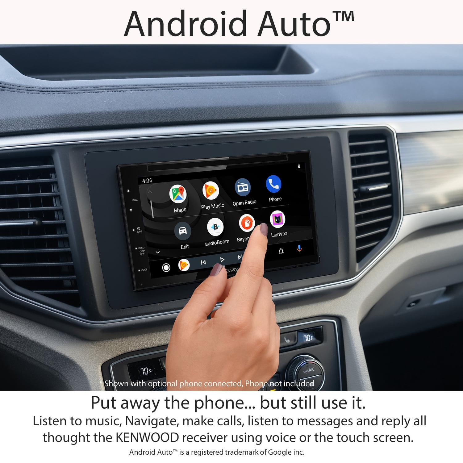 KENWOOD DDX5707S 6.8-In. Car In-Dash Unit, Double-DIN with Bluetooth, DVD, Apple CarPlay, Android Auto, and SiriusXM Ready