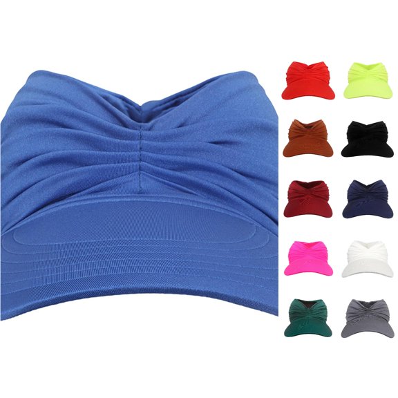 LiuXxxx Beach Sun Visor Women Outdoor Sports Hat Wide Brim UPF Adjustable Lightweight Packable Cycling Travel Accessory Blue