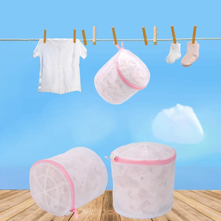 Ludlz Bra Wash Bags for Lingerie Mesh Delicates Zipper Laundry Bag for  Women College Girl Underwear Socks Silk Stockings Washing Machine Net  Protector 