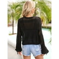 thumbnail image 5 of Charmo Womens Long Sleeve Beachwear Bathing Suit Drawstring Bikini Swimsuit Cover Up Shirts, 5 of 5