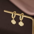 thumbnail image 6 of 925 Sterling Silver CZ Clover Hoop Earrings Dangle for Women Teens Lucky Clover Leaf Huggie Earrings Flower Drop, 6 of 12