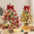 thumbnail image 3 of Mini árbol de Navidad de escritorio, 45 cm, mini árbol de Navidad pequeño de escritorio con luz LED para decoración de fiestas en casa (naranja), 3 of 3