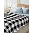 thumbnail image 5 of Black and White Checkered Flat Sheets Only Full Size, Soft Breathable Bed Top Sheets for Mattress, Farmhouse Buffalo Plaid Luxury Bedding Flat Sheets for Home Hotel Bedroom Bed Protection, 5 of 9