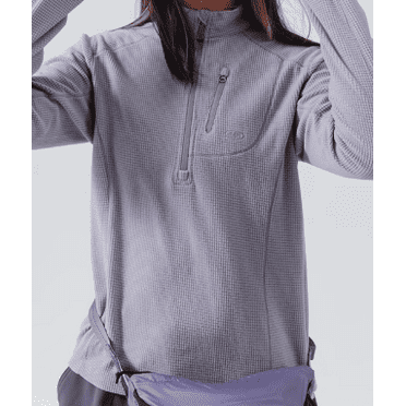Outdoor Sports Square Padded Pullover Half Zipper Warm Long Sleeve Sweatshirt Women