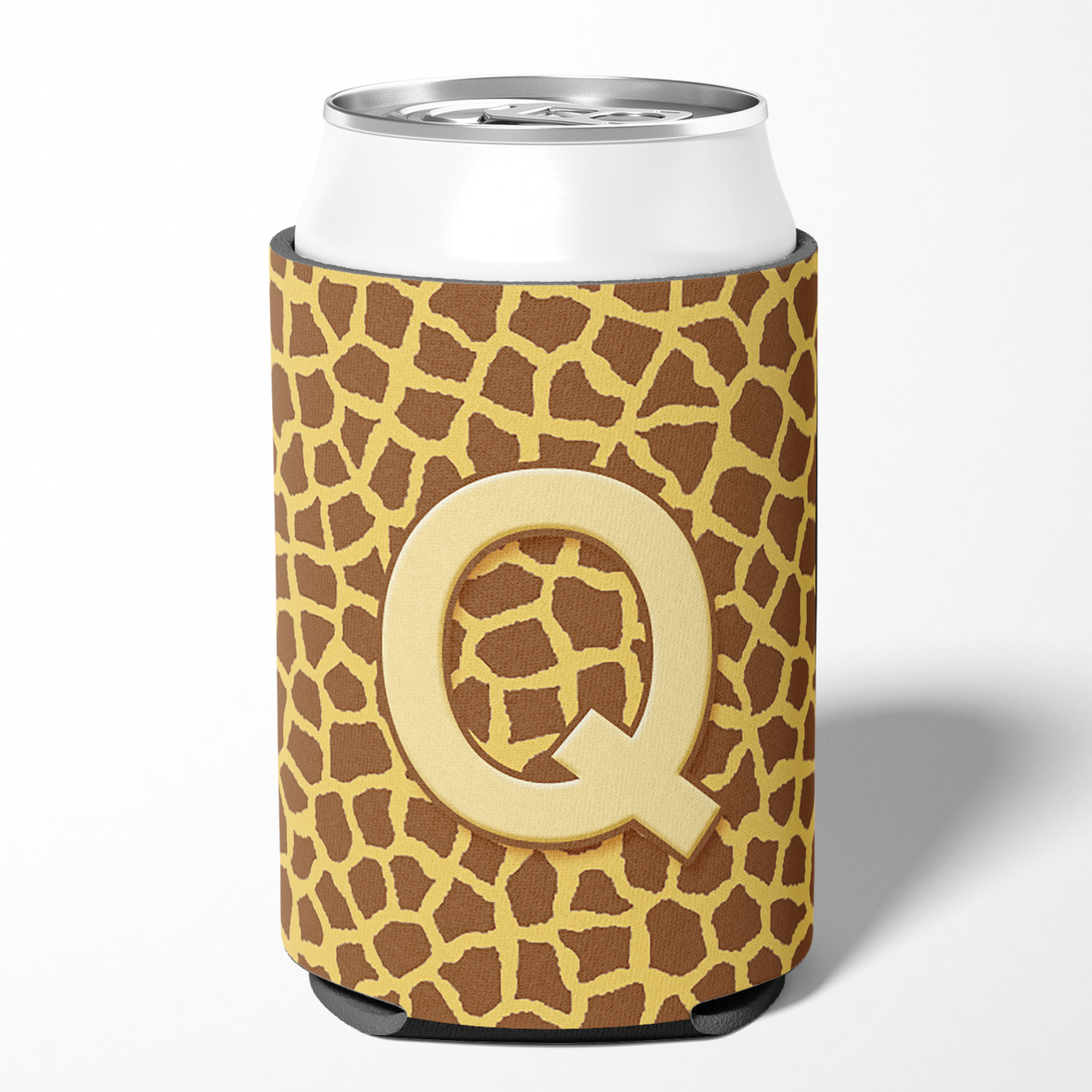 Letter Q Initial Monogram - Giraffe Can or Bottle Hugger