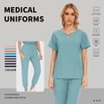thumbnail image 4 of VIAOLI Womens Scrub Set - V-Neck Top and Elastic Waist Jogger Pants for Nursing Workwear, Multiple Colors, Sizes S-XXL, 4 of 6