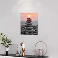 thumbnail image 2 of Zen Wall Art Stone Sunrise Pictures Wall Decor Zen Decor Canvas Print Yoga Spa Meditation Painting Calming Home Decorations Artwork For Spiritual Room Office Living Room Bedroom Bathroom 12"x16", 2 of 6