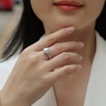 thumbnail image 6 of Exquisite 1 Carat Women's Moissanite Rings Emerald Cut D Color VVS1 925 Sterling Silver Lab Created Diamond Wedding Bands Ideal Choice for Couple Parties Date Travel, 6 of 7
