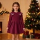thumbnail image 1 of Suéter de capa base para niña, jersey de punto trenzado, manga larga, cuello redondo, vestido para niña, 1 of 8