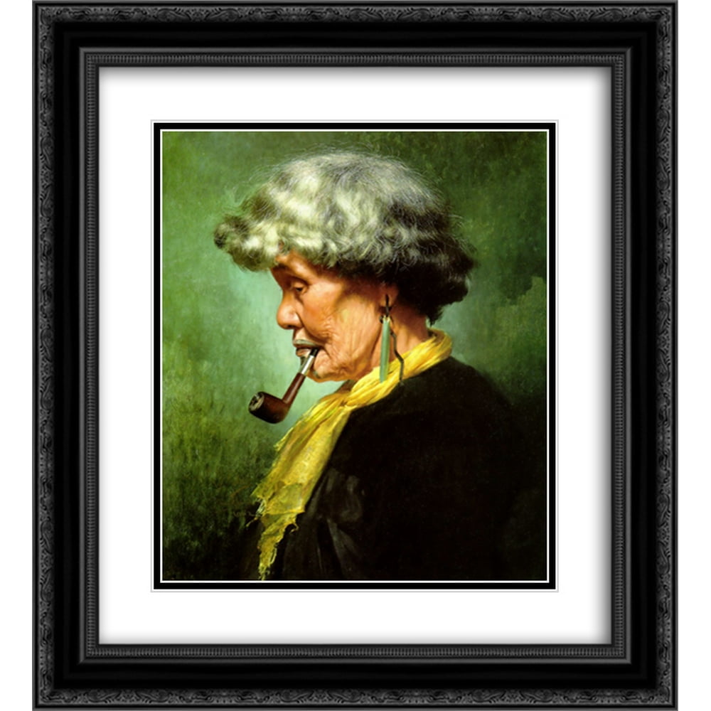 Charles Goldie 2x Matted 20x22 Black Ornate Framed Art Print 'Ena Te