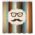 thumbnail image 3 of Ambesonne Funny Shower Curtain, Man Moustache Glasses, 69"Wx70"L, Multicolor, 3 of 3
