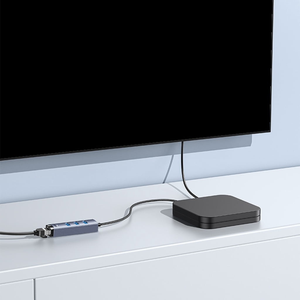 Zeiwohndc Aluminum USB Hub USB/Type C to Gigabit Ethernet Adapter Plugs and Play 5Gbps