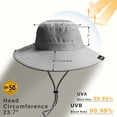 thumbnail image 5 of Solaris Womens Sun Hats UV Protection,Wide Brim Large Bill Flap Sun Hat for Beach Camping Hiking Hunting Fishing, 5 of 6