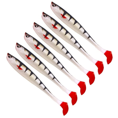 ShYlai 6Pcs Artificial Soft Bait 9cm Fishing Lure Minnow Multifunctional Fishing Bass Carp Lure for Saltwater Freshwater