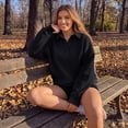 thumbnail image 6 of SUNBS Womens Sweatshirts Polo Collar Half-Button Oversized Long Sleeve Lounge Pullover Tops, 6 of 8