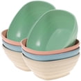 thumbnail image 1 of Shisuyan 8pcs Assorted Color Wheat Straw Bowls Set Made of Durable PP and PS for Home Parties and Camping, 1 of 9