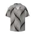 thumbnail image 5 of PAYOHTO Geometric Wave Texture Mens Hawaiian Casual Short-sleeved Shirt Tropical Summer Beach Button Down Shirts, 5 of 7