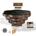 thumbnail image 5 of Papella Model Daisy Brown Wooden Coffee Table with Glass Rustic Table Natural Walnut Color Center table Mesa de centro Farmhouse big desk livingroom furniture whiskey color tables Free Form, 5 of 5