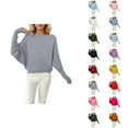 thumbnail image 1 of Chandails Surdimensionnés pour Femmes 2026 Mode Automne Hiver Manches Chauve-Souris Col Rond Tricot, 1 of 4