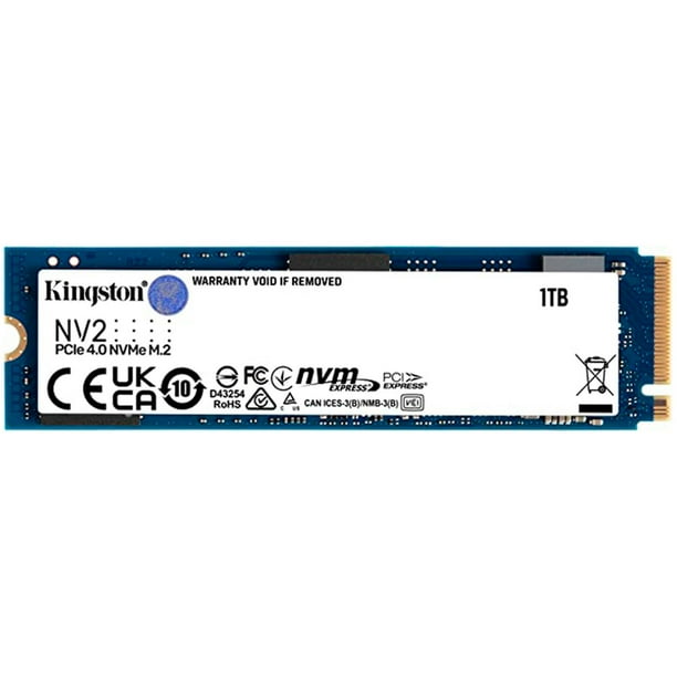 Unidad de Estado Sólido Kingston NV2 de 1TB, M.2 NVMe PCIe 4.0. Kingston SNV2S/1000G